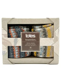Totes Chaussons chaussettes Toasties Blend Fair Isle en laine pour homme Discount