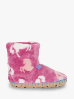 Hatley Chaussons Beautiful Horses en polaire duveteuse rose Outlet