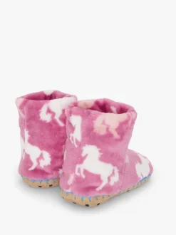 Hatley Chaussons Beautiful Horses en polaire duveteuse rose Outlet