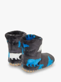 Hatley Chaussons gris en polaire duveteuse à motif ours polaire Hot