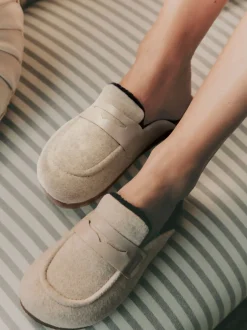 Laura Ashley Chaussons doublés de fourrure avec semelle plantaire en liège