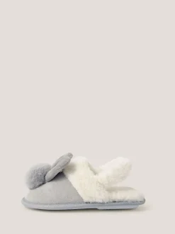 Monsoon Chaussons lapin à pompons duveteux New