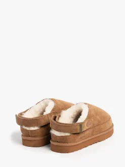 Just Sheepskin Chaussons Mule Quinn en peau de mouton à attacher à l'arrière marron Best