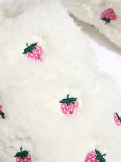 Boux Avenue Chaussons mules brodés à la fraise Hot