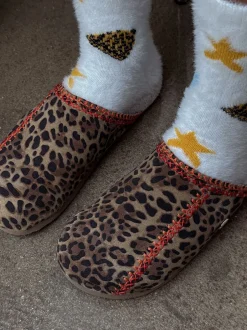Never Fully Dressed Chaussons mules imprimé léopard