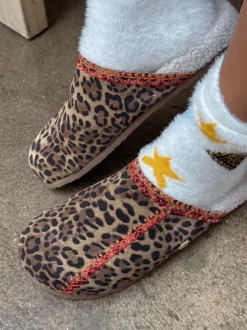 Never Fully Dressed Chaussons mules imprimé léopard