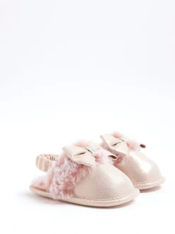 River Island Chaussons en fourrure à nœud glamour Hot