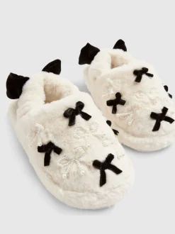 River Island Chaussons fille en fourrure avec nœud Outlet