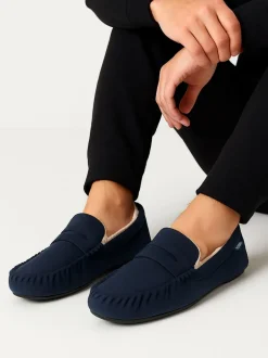Totes Chaussons Toasties mocassins en suédine pour homme avec doublure en fausse fourrure Best