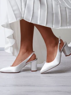 Rainbow Club Chaussures de mariage Faith ivoire coupe large en satin Discount