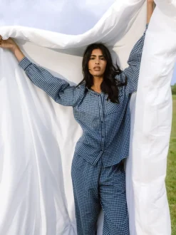 Chelsea Peers Ensemble pyjama long et chouchou en coton à carreaux vichy Discount
