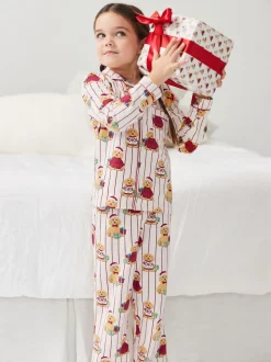 Chelsea Peers pyjama long imprimé chien Cotton Puce the Christmas Cockapoo Best