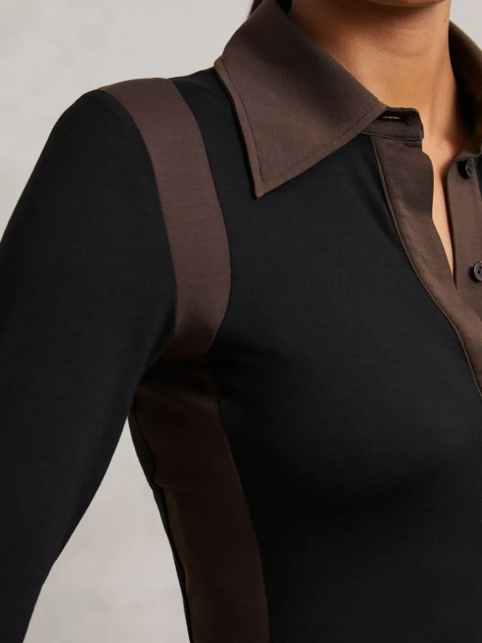 Reiss Chemise à col color-block Denise en jersey