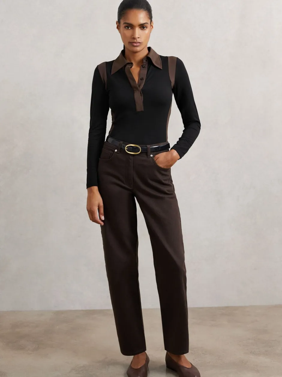 Reiss Chemise à col color-block Denise en jersey