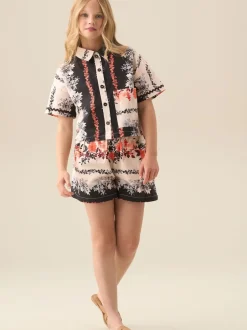 Angel & Rocket Chemise Brooke imprimée en lin Best