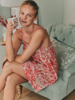 Laura Ashley Chemise de nuit en coton festonné