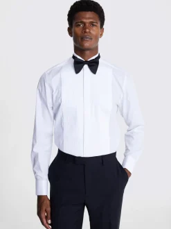 MOSS Chemise Habillée à col cassé plissé Clearance