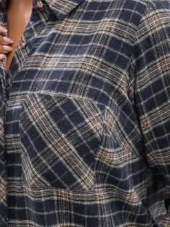 Yours Curve Chemise coupe boyfriend à carreaux