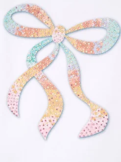 Angel & Rocket Chemisier Elodie à nœud, sequins et manches bouffantes Discount