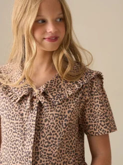 Angel & Rocket Chemisier Erika à col Cravate léopard Outlet