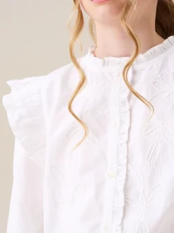 Angel & Rocket Chemisier Lacey brodé à manches volantées Online