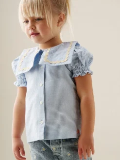 Angel & Rocket Chemisier Margo Ric Rac à col Rayure Clearance