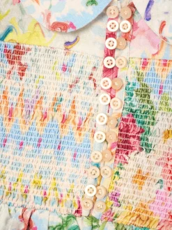 Angel & Rocket Chemisier froncé Orla multicolore à col Claudine Discount