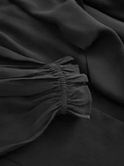 Laura Ashley Chemisier en mousseline à nœud foulard