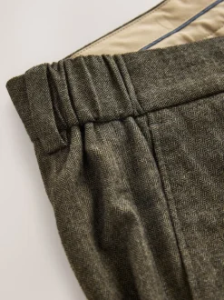 Next Chevrons kaki vert - Pantalon élégant en coton brossé coupe classique Sale