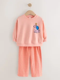 Next Chien rose pêche - Ensemble Sweat-shirt et Pantalons Amples (3mois-7ans) Sale