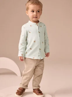 Next Chien vert menthe - Chemise Character imprimée sur l’ensemble à manches longues avec col grand-père (3mois7ans) Online