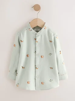 Next Chien vert menthe - Chemise Character imprimée sur l’ensemble à manches longues avec col grand-père (3mois7ans) Online