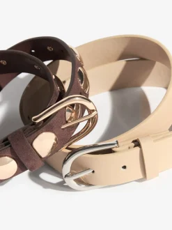 Friends Like These Choc et Crème - Lot de 2 ceintures cloutées