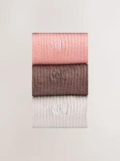 self. - Chaussettes de cheville Cushion Sole Lounge 3 Pack Choc/Neutre/Rose Online