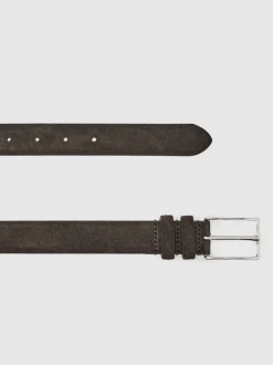 Reiss chocolat - Ceinture daim Dante Online