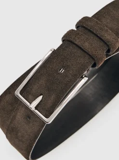 Reiss chocolat - Ceinture daim Dante Online