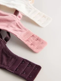 Next Chocolat/rose/crème - Lot de 3 soutiens-gorge en mélange de coton Ultimate Comfort rembourrées et sans armature Sale