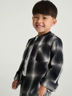 Next Chèque Mono Core - Chemise à carreaux avec col de baseball à manches longues (3mois7ans) Clearance