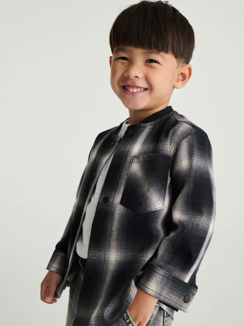 Next Chèque Mono Core - Chemise à carreaux avec col de baseball à manches longues (3mois7ans) Clearance
