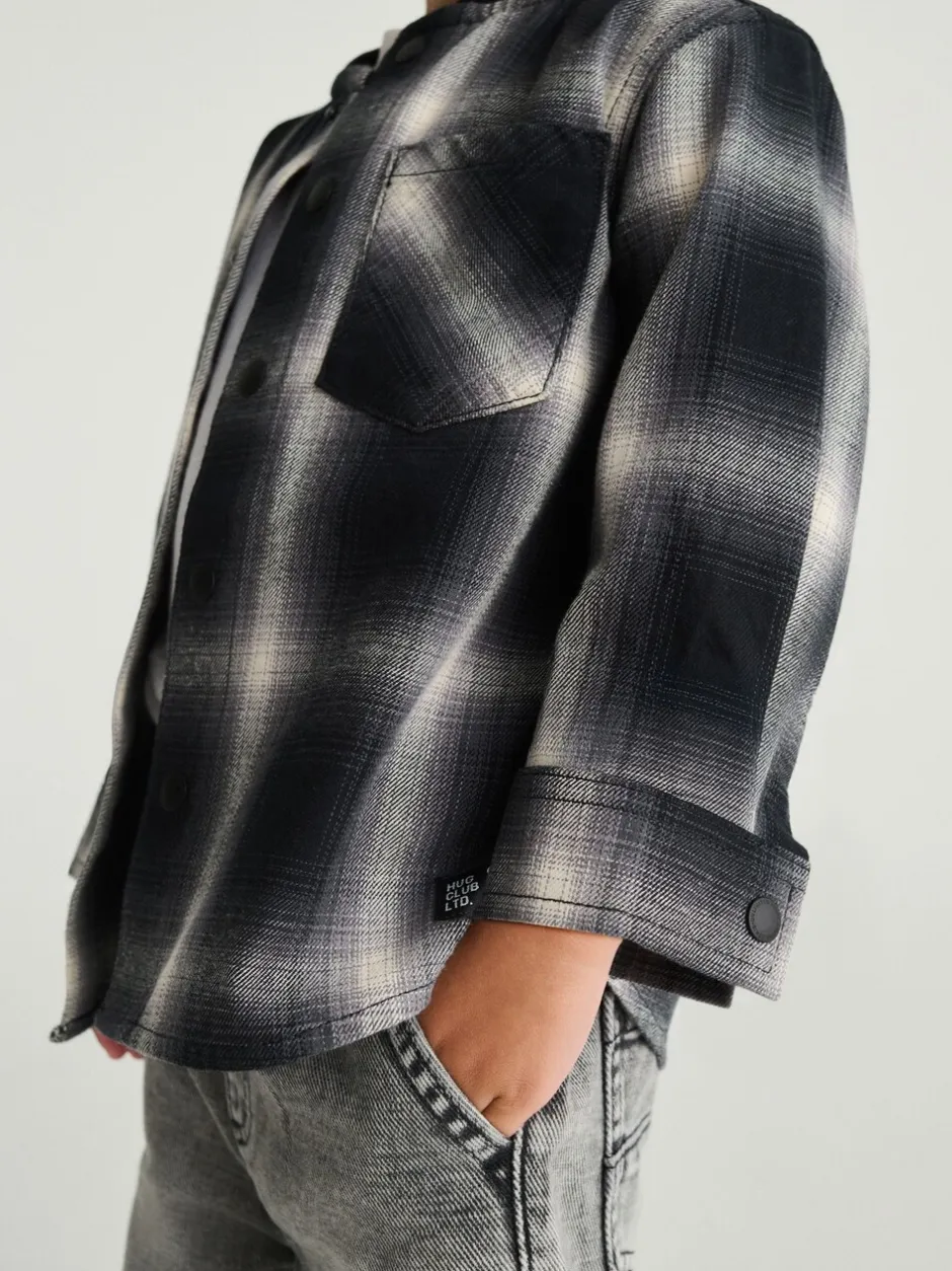 Next Chèque Mono Core - Chemise à carreaux avec col de baseball à manches longues (3mois7ans) Clearance