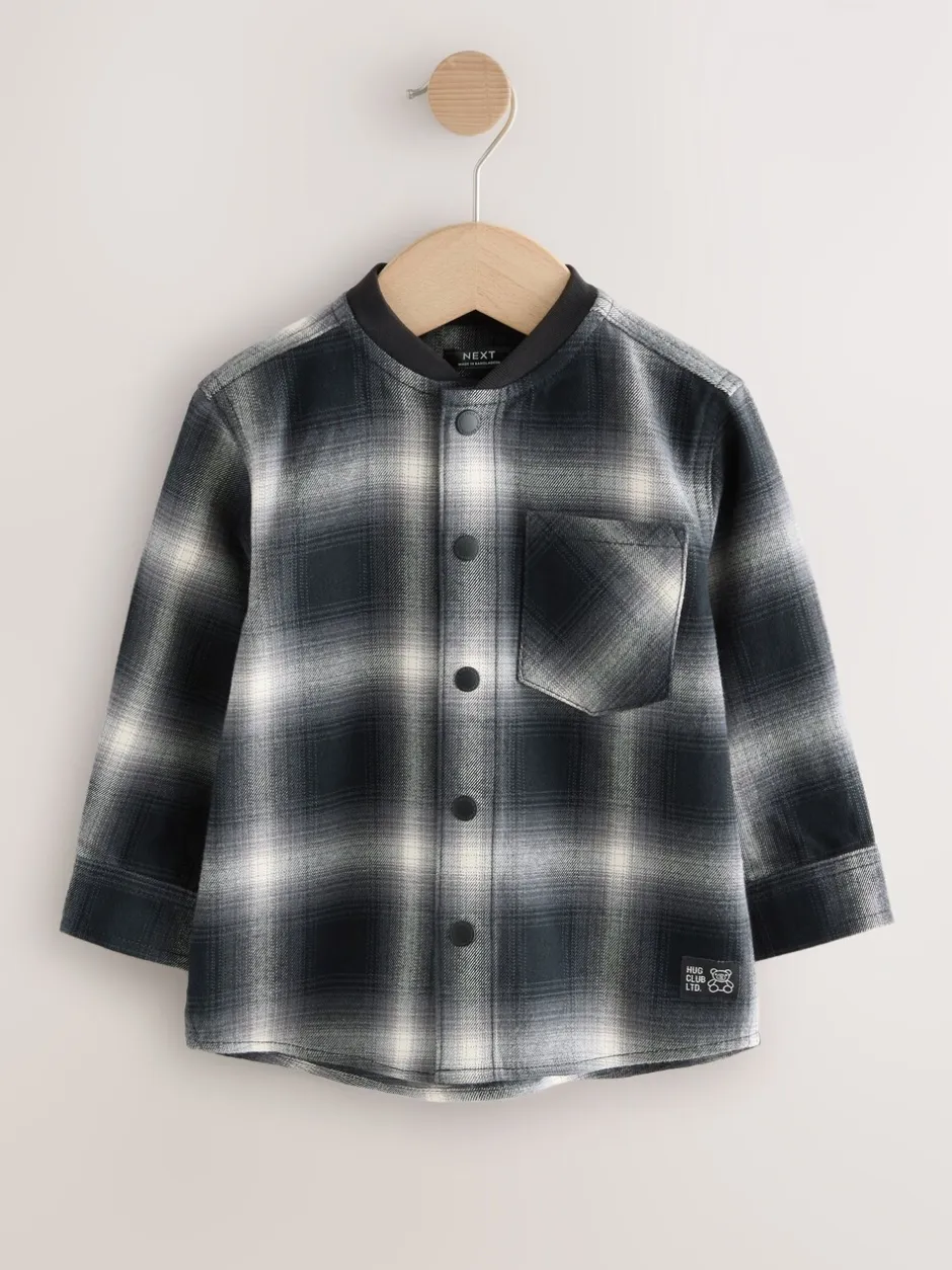 Next Chèque Mono Core - Chemise à carreaux avec col de baseball à manches longues (3mois7ans) Clearance