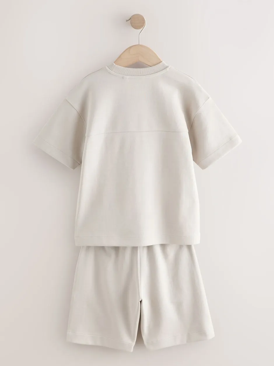 Next Ciment - Ensemble t-shirt et short épais décontracté (3-16ans) New