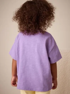 Next Citron violet - T-shirt brodé à manches courtes (3mois à7ans) Outlet
