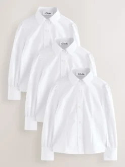 Clarks Lot de 3 chemises d’école ajustées à manches longues Outlet