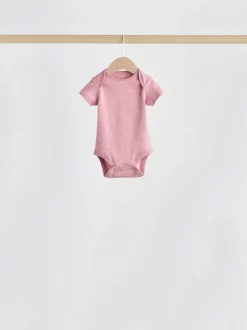 Next Coeur rose - Bébé Manches courtes Bodysuits 5 Pack Clearance