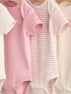 Next Coeur rose - Bébé Manches courtes Bodysuits 5 Pack Clearance