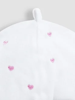 Jojo Maman Bébé Coeur rose - Bonnet bébé en coton brodé Discount