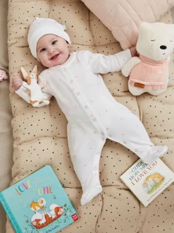 Jojo Maman Bébé - Dors-bien bébé en coton brodé Coeur rose Online