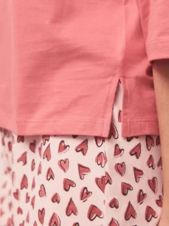 Next Coeur rose - Ensemble pyjama short en coton