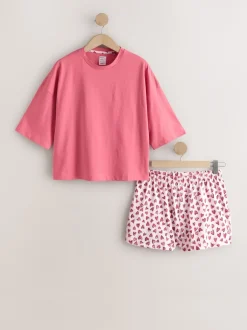 Next Coeur rose - Ensemble pyjama short en coton